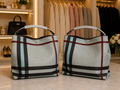 Light Blue Plaid Pattern Bag Set