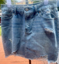 Women’s Denim Frayed Mini Skirt - Small