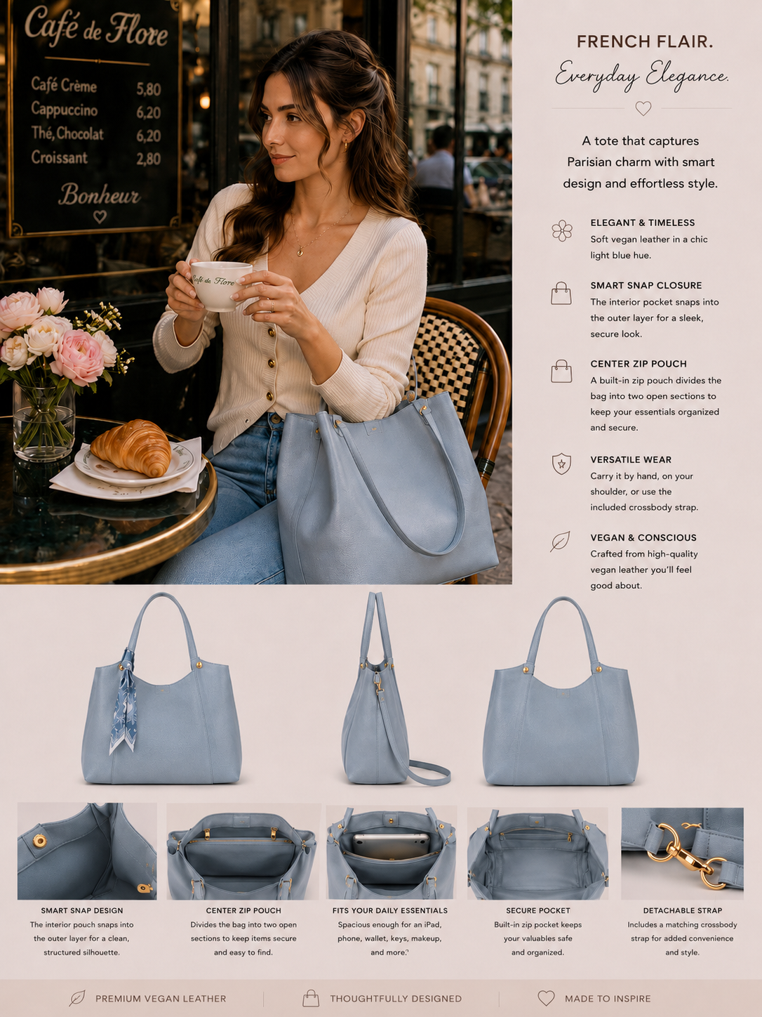 Light Blue Tote Bag