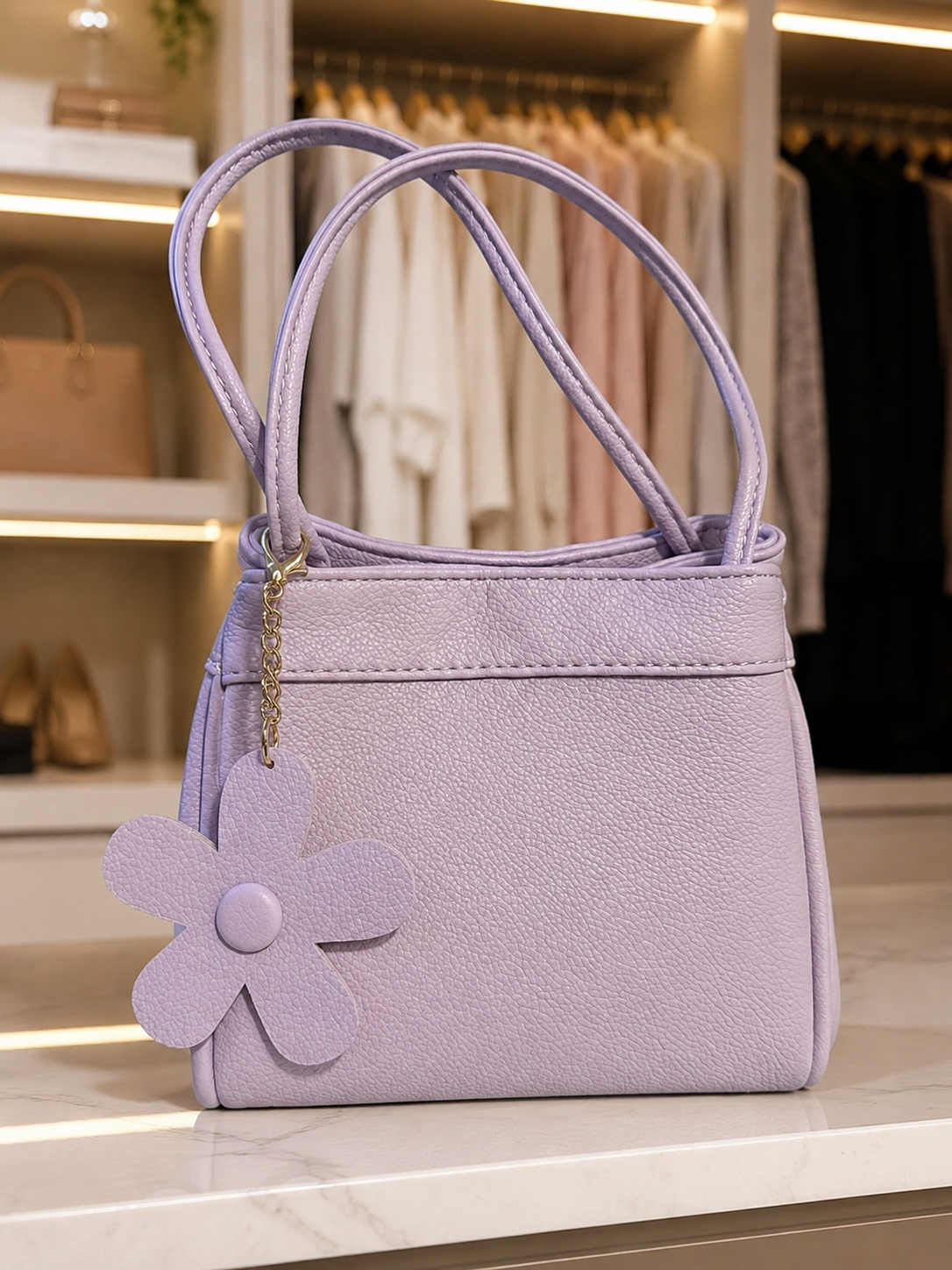 Small Flower Bag - Black, Lavender or Light Blue