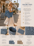 Large Cutout Design Tote - Blue or Taupe