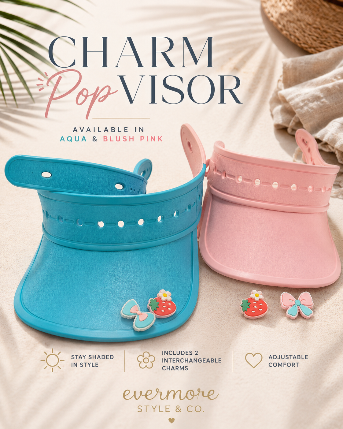 Charm Pop Visor - Aqua or Pink
