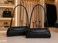 Noir Woven Shoulder Bag
