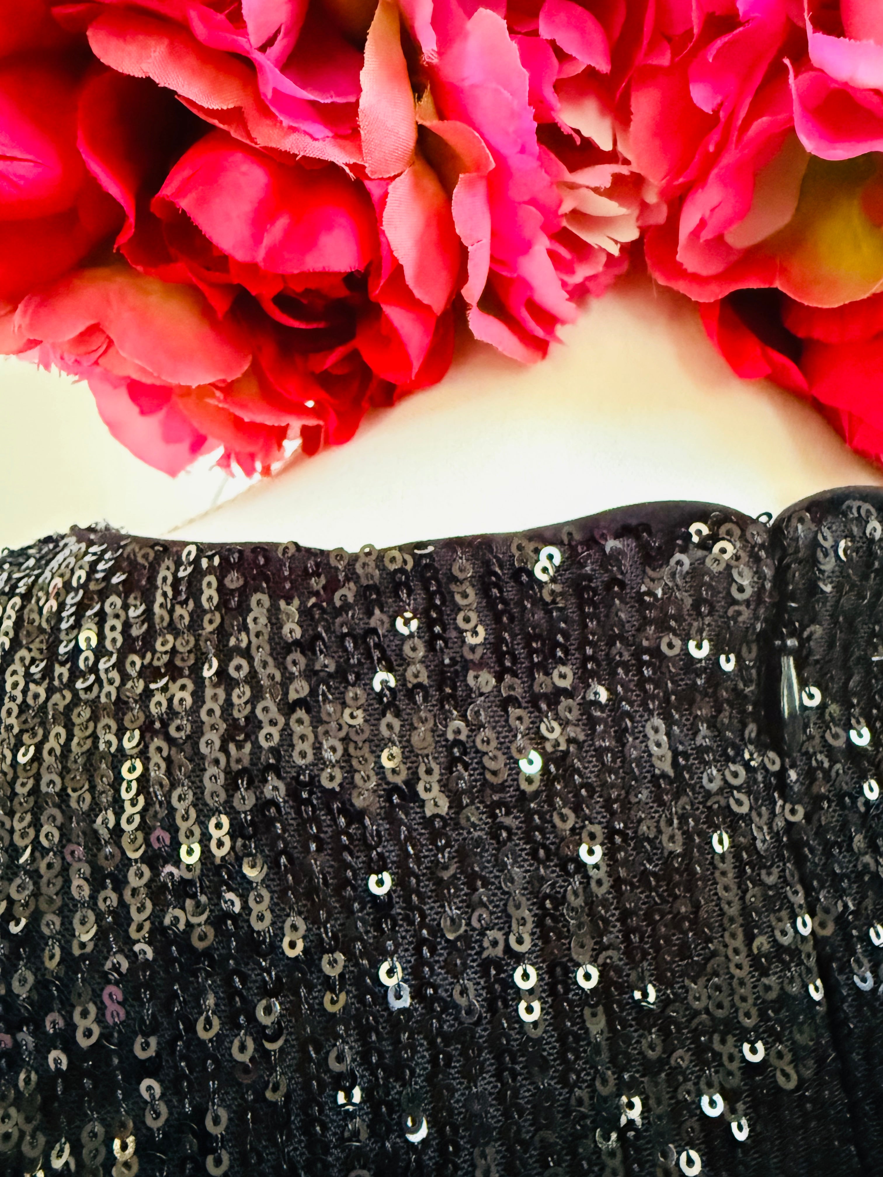 Sequin Mid-Length Dress – Black - White House Black Market