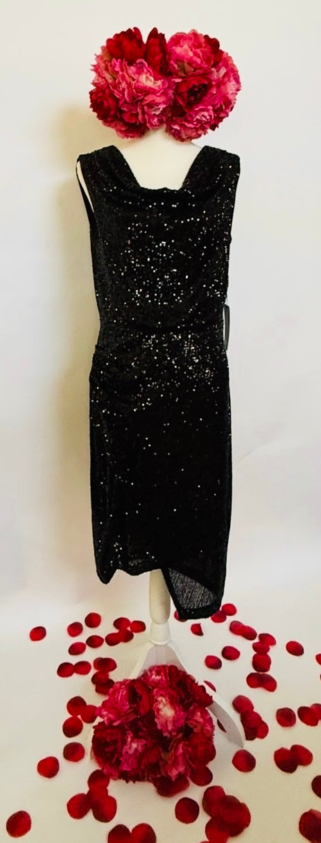 Sequin Mid-Length Dress – Black - White House Black Market