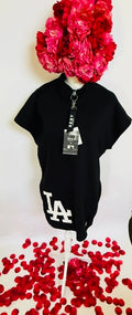 Los Angeles Dodgers Sport Women's The Donna Half-Zip Dress - Black-DKNY