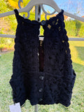 Noir Boho Crochet Halter Top