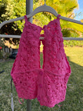 Rose Boho Crochet Halter Top
