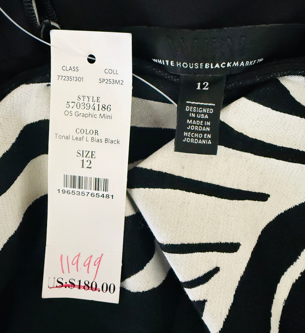 One-Shoulder Jacquard Dress - Black and White - White House Black Market