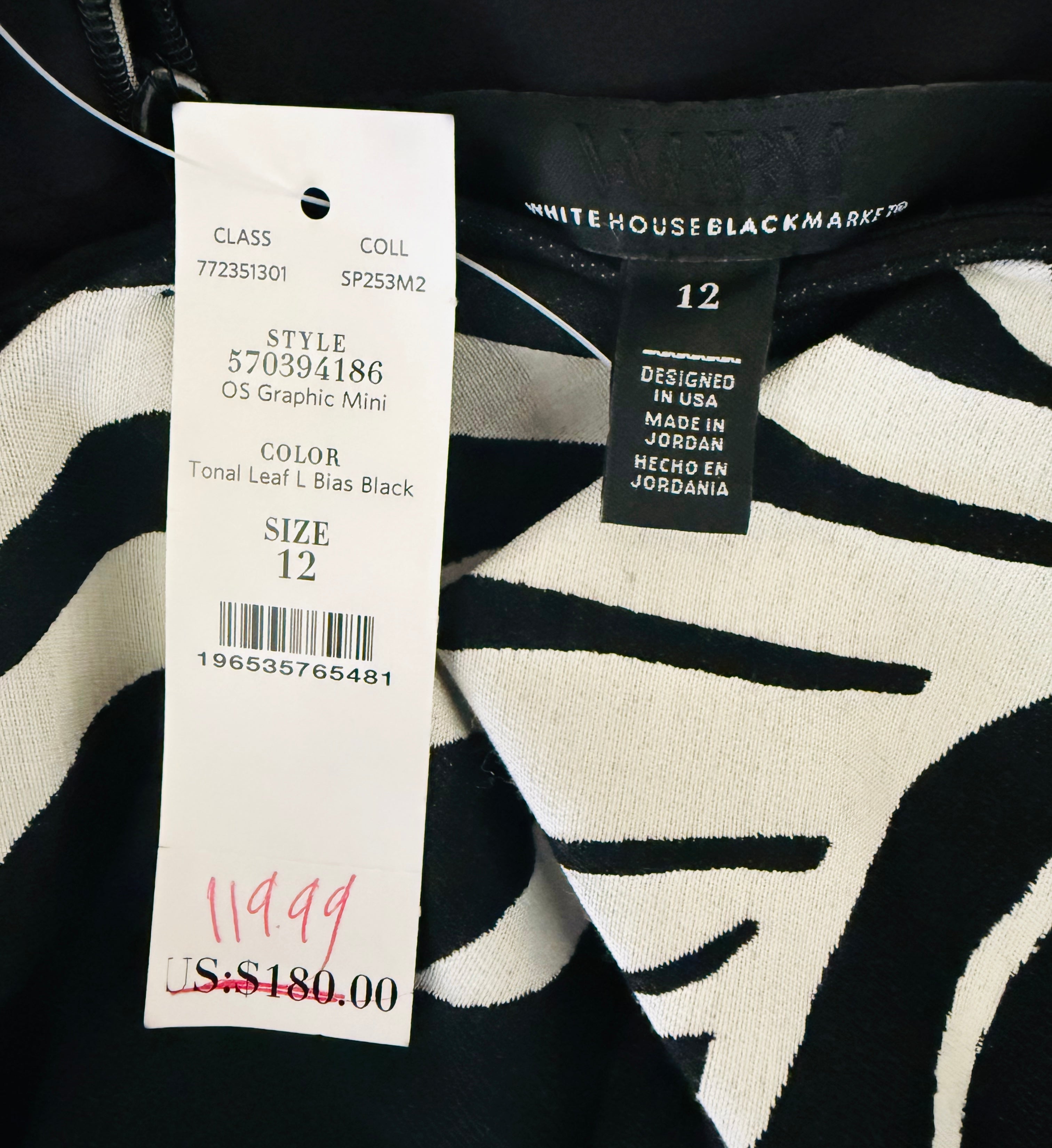 One-Shoulder Jacquard Dress - Black and White - White House Black Market