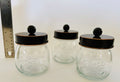 Mini Black Lid Mason Glass Jar