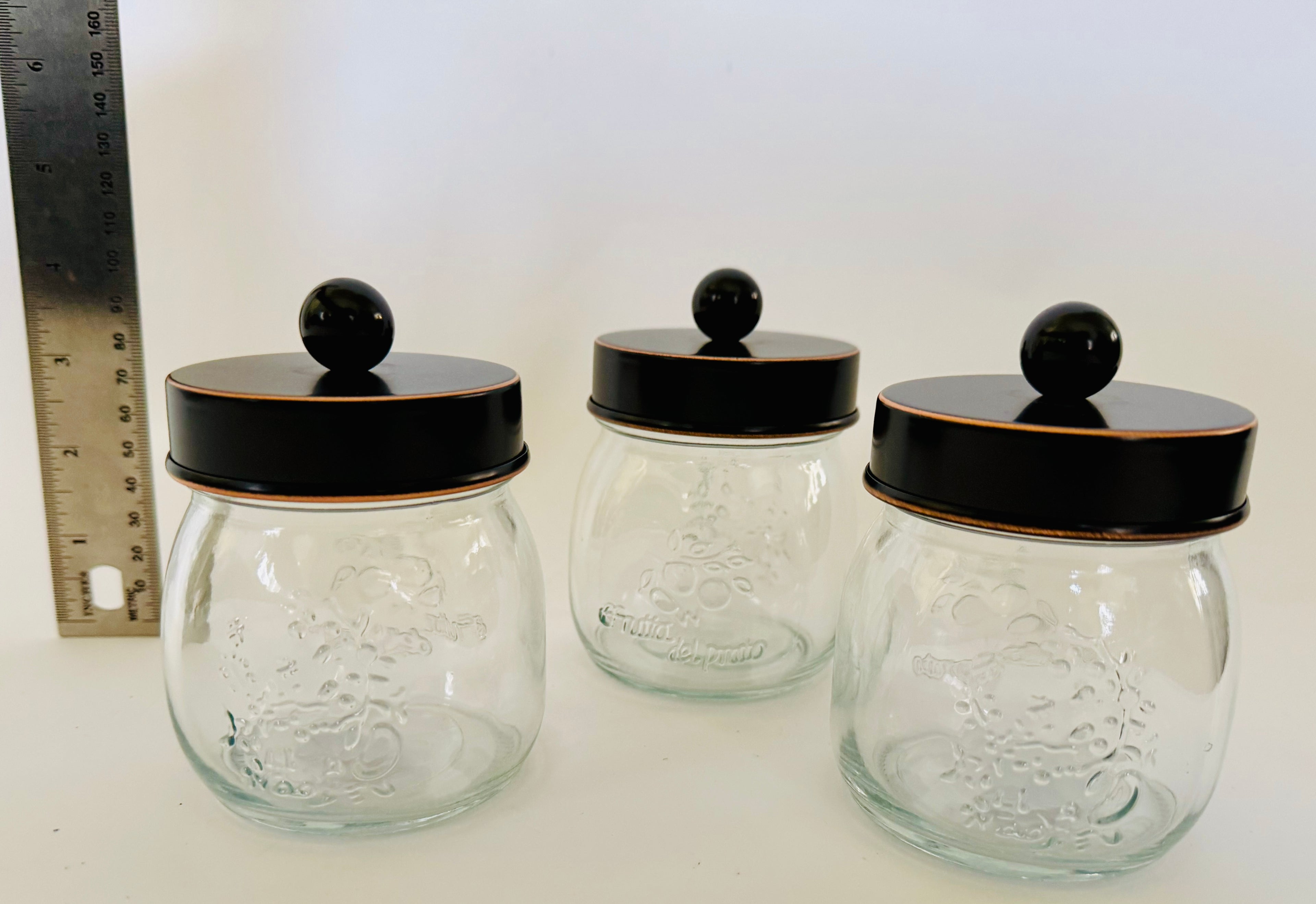 Mini Black Lid Mason Glass Jar