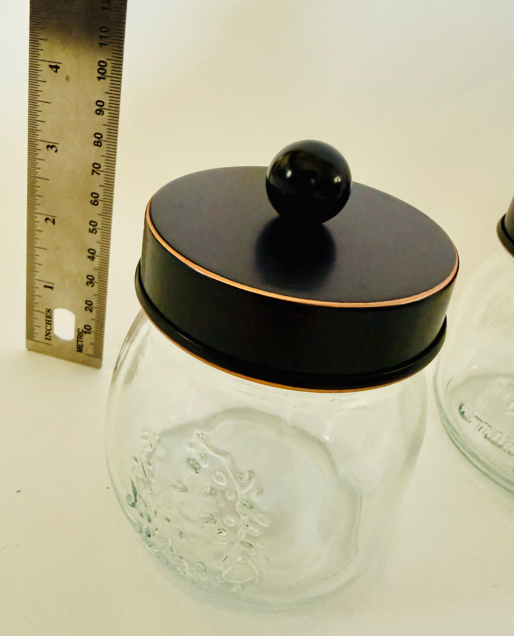 Mini Black Lid Mason Glass Jar