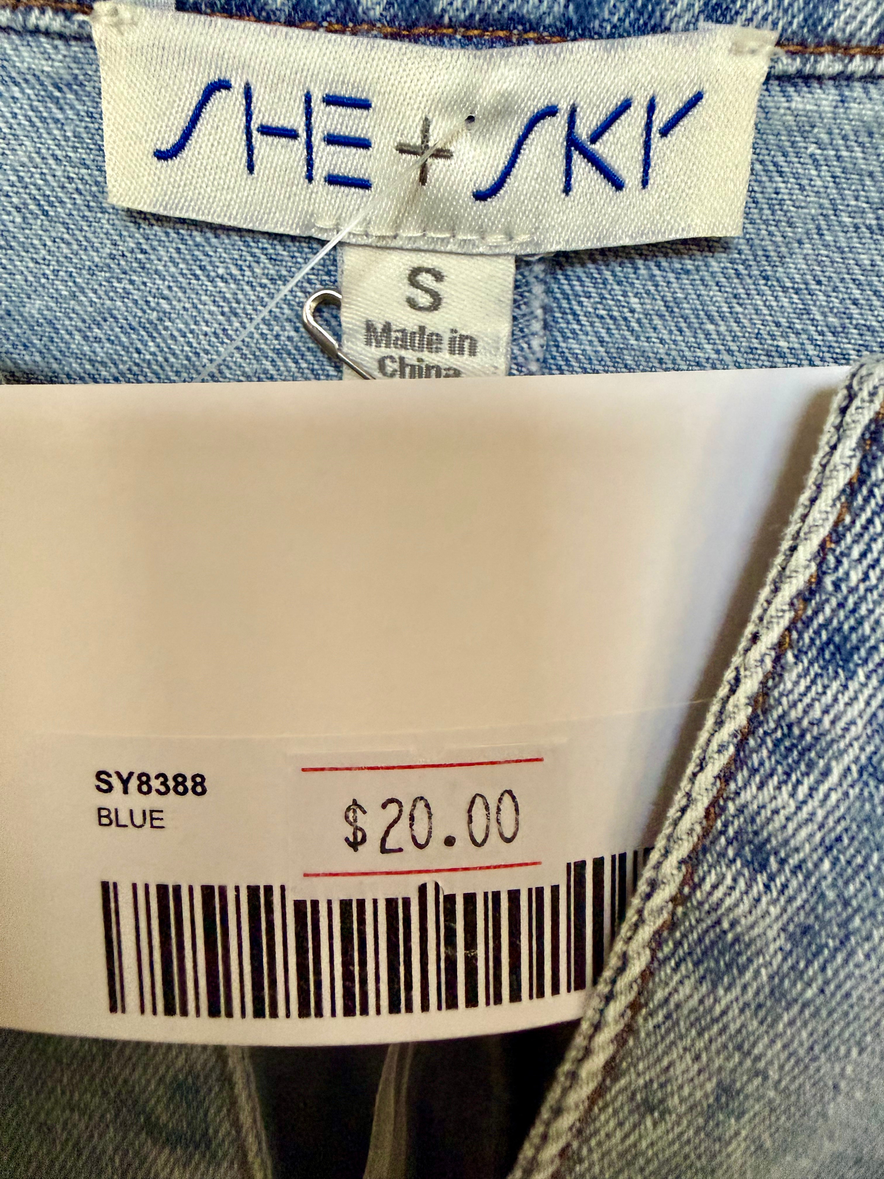 Short Denim Inspired Look Dress - Small