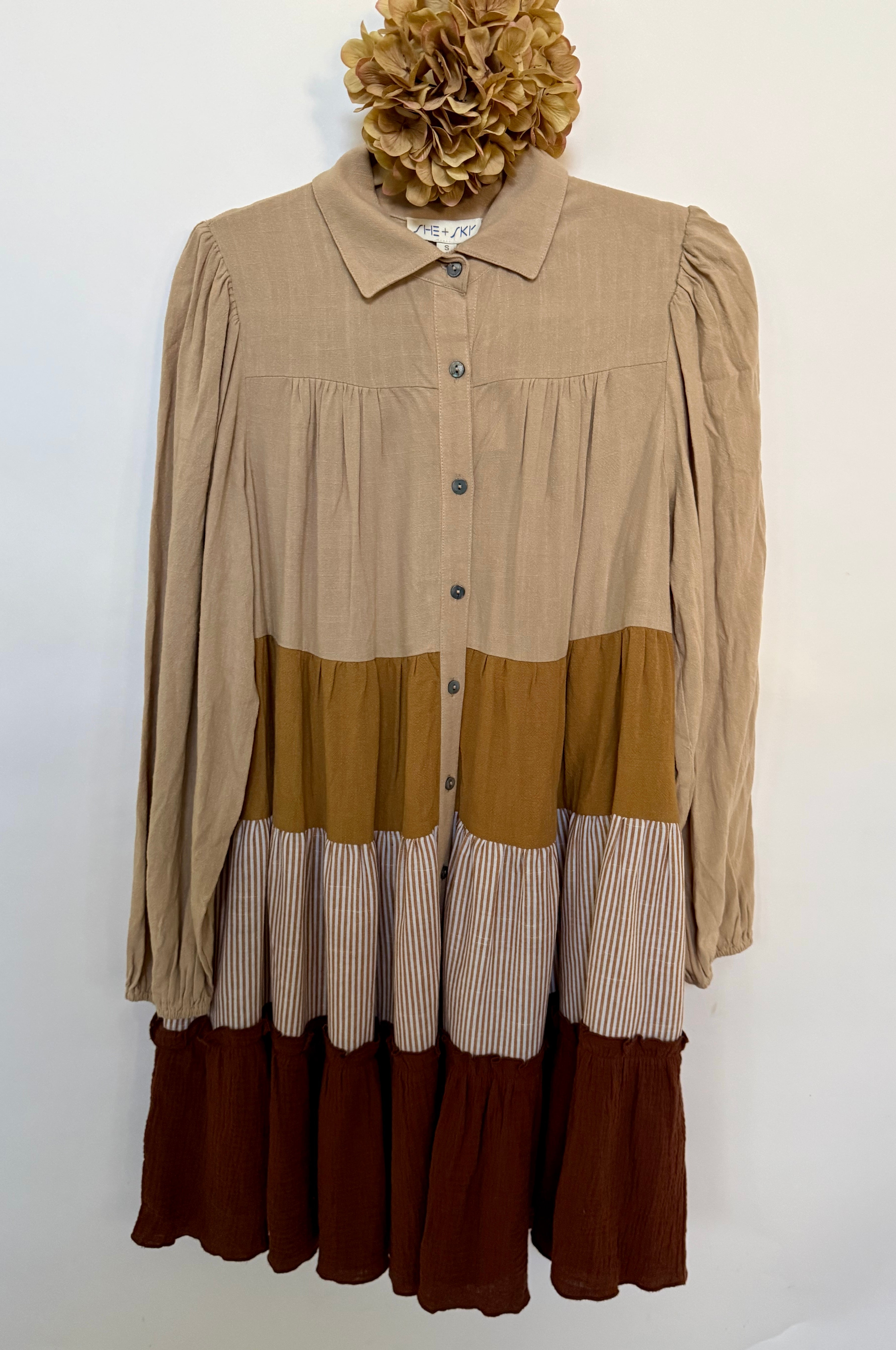 Short Earthy Tones Dress - Small