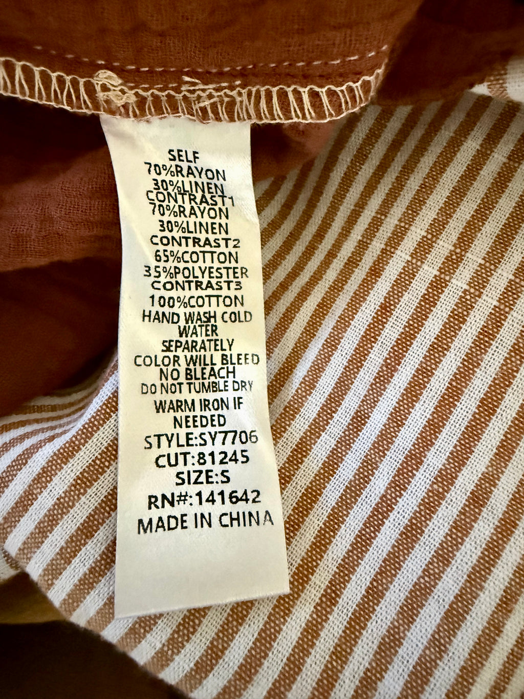 Short Earthy Tones Dress - Small