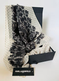 Monochrome Bloom Scarf by Karl Lagerfeld