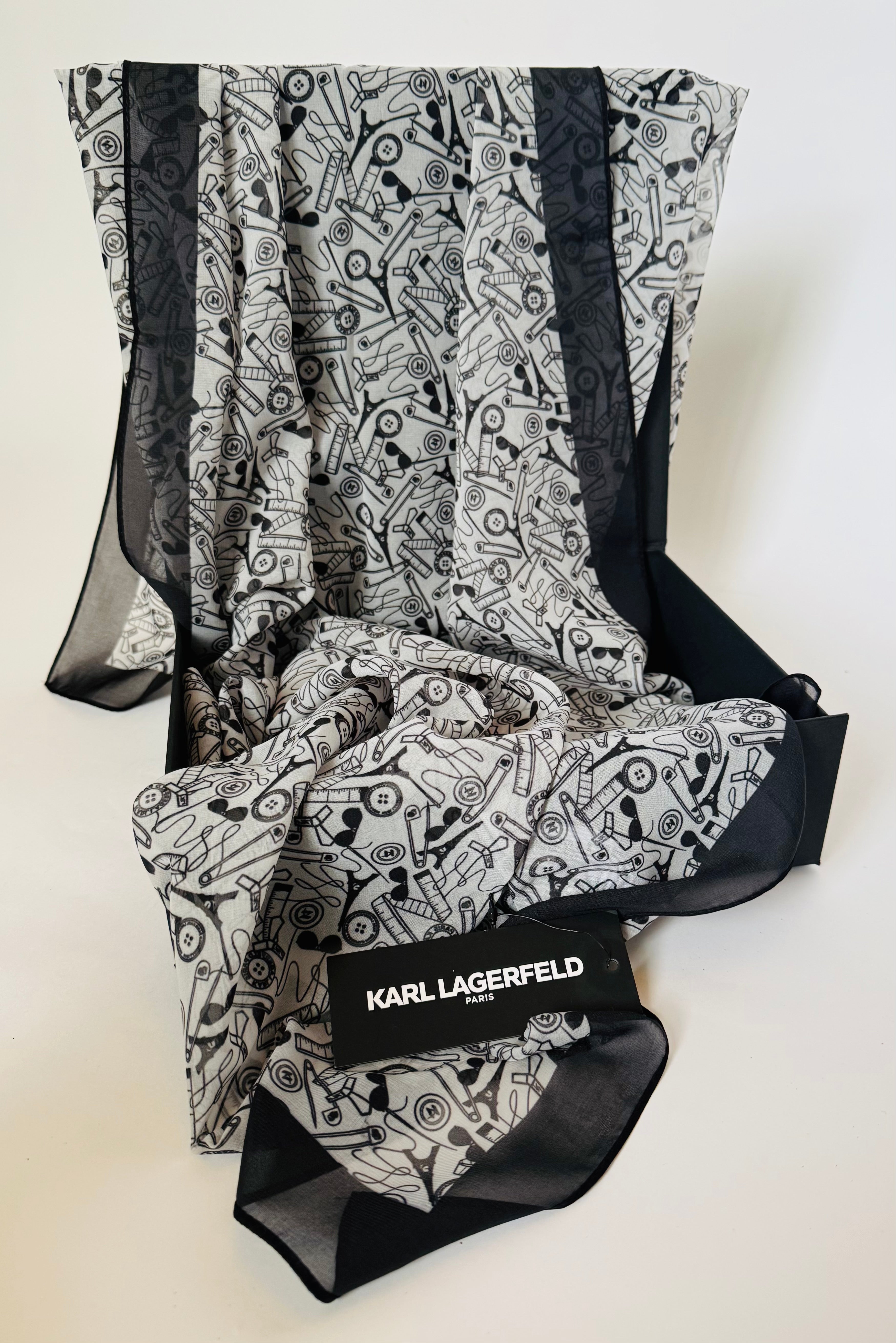 Paris Atelier Line Art Scarf by Karl Lagerfeld
