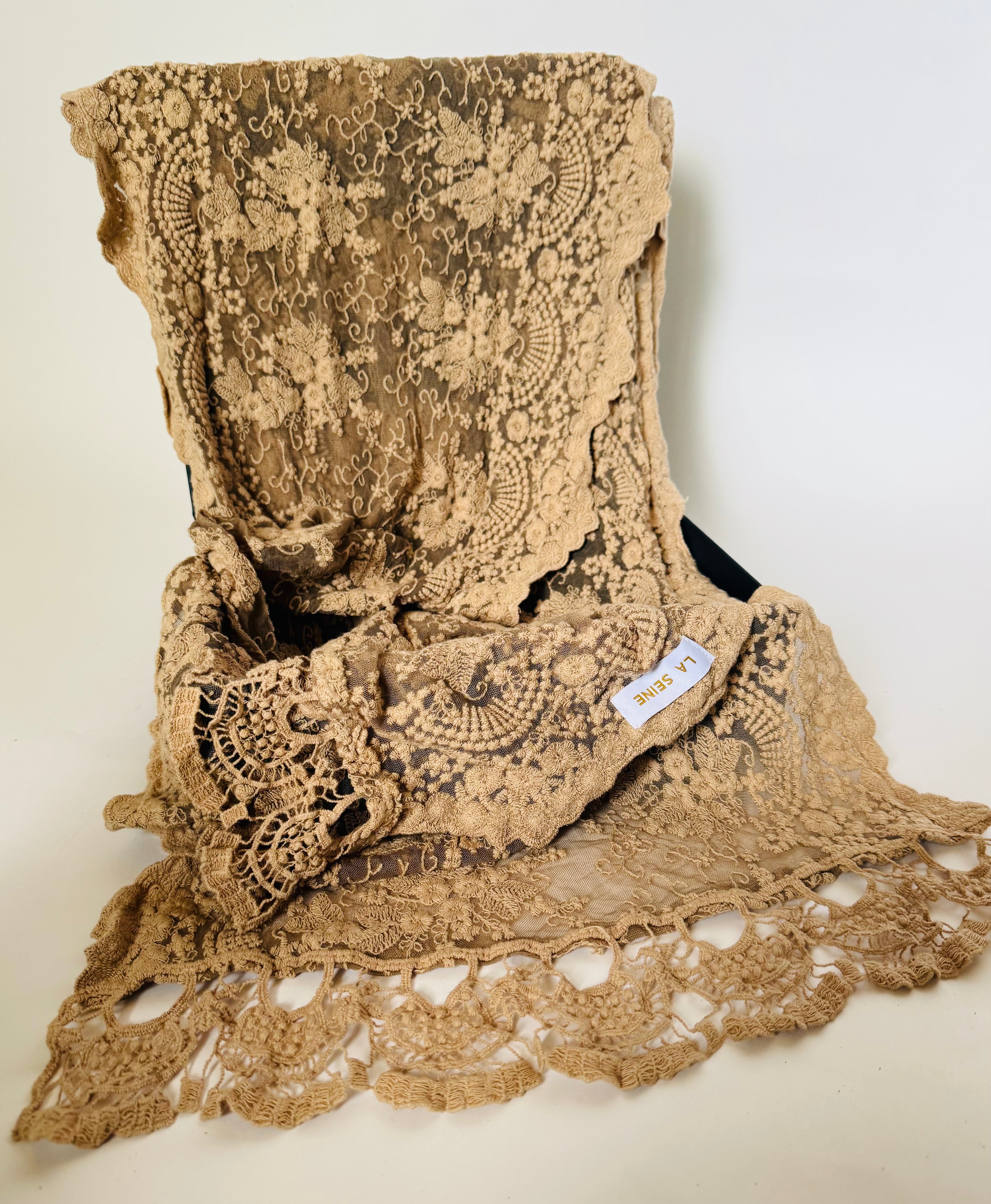 La Seine Paris Embroidered Floral Scarf