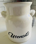 Ceramic White Utensil Holder (2 Designs)