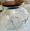 Medium Mason Style Glass Jar with Wooden Lid