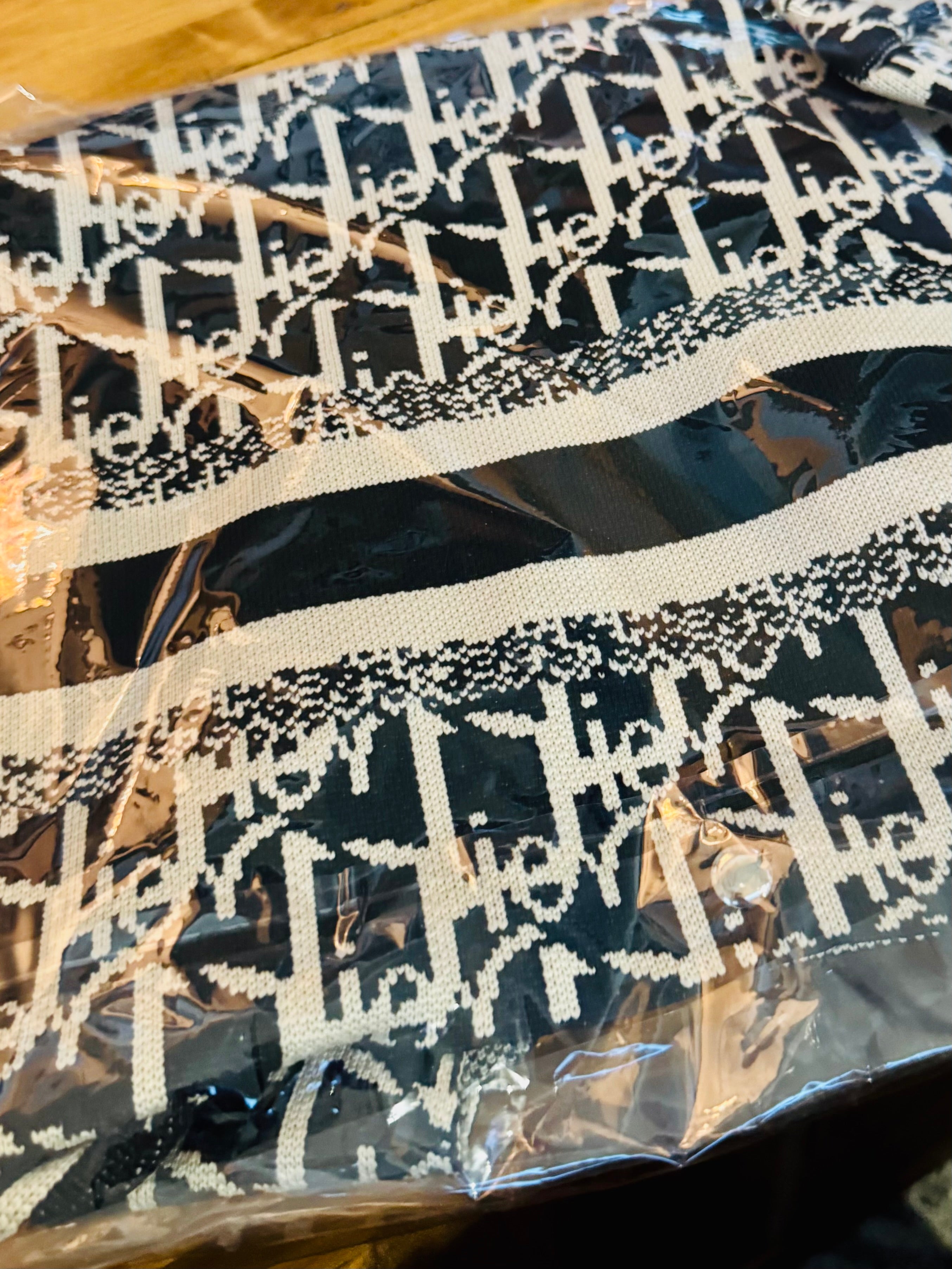 Black & White Logo Print Foldable Tote Bag