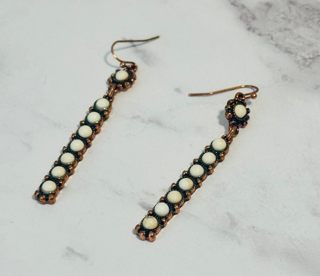 Copper-toned Strand Earrings (Pierced)