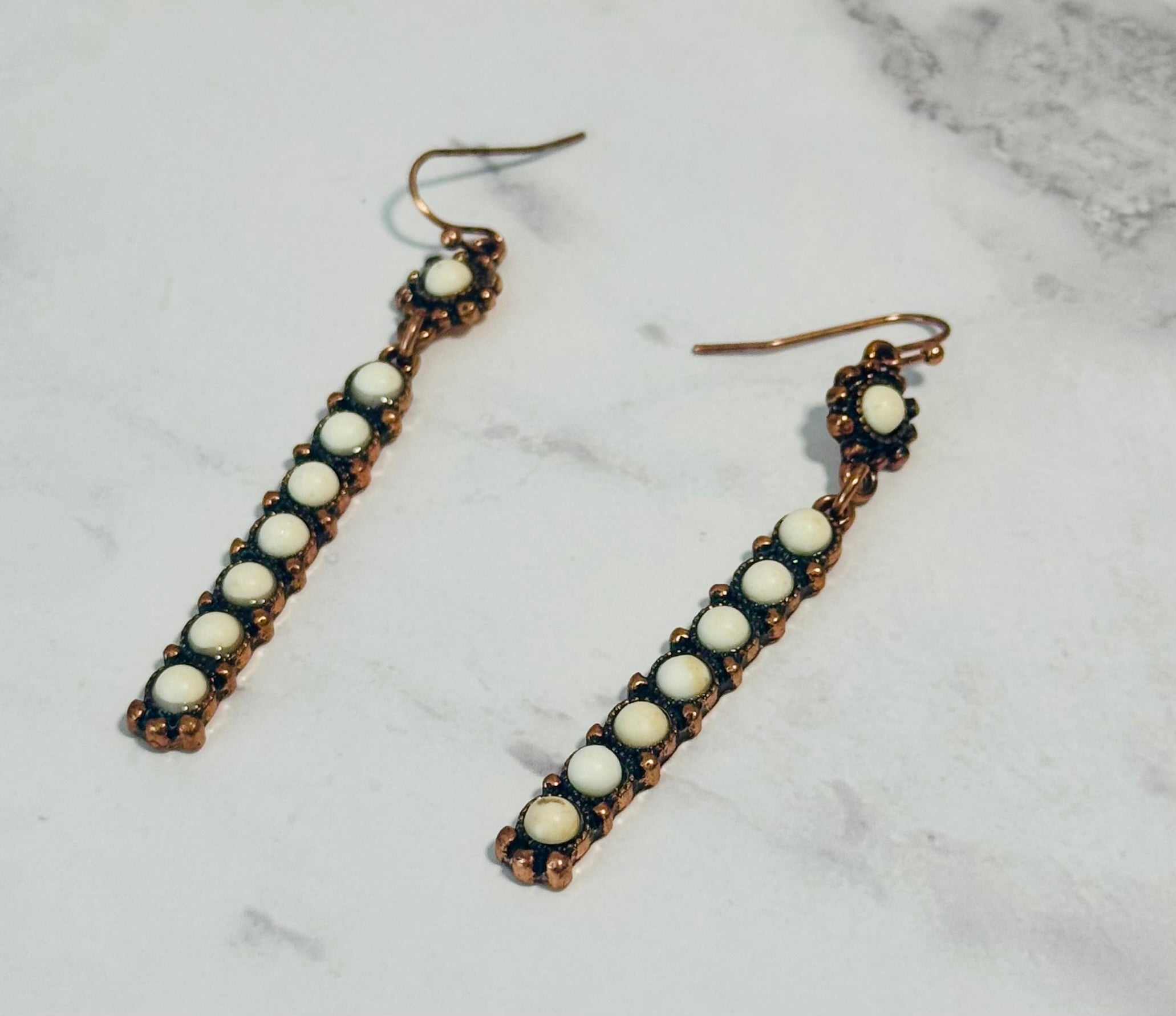 Copper-toned Strand Earrings (Pierced)