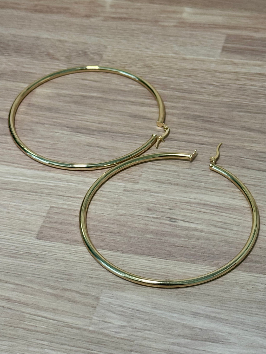 Sleek Classic Gold Hoops (Pierced)