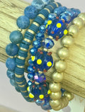 Blue Beaded Bracelet Set