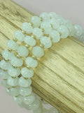White & Gold Beaded Bracelet Set