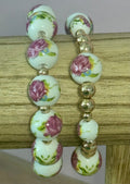 Pink Garden Gold Accent Bracelet Set