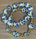 Blue Garden Gold Accent Bracelet Set