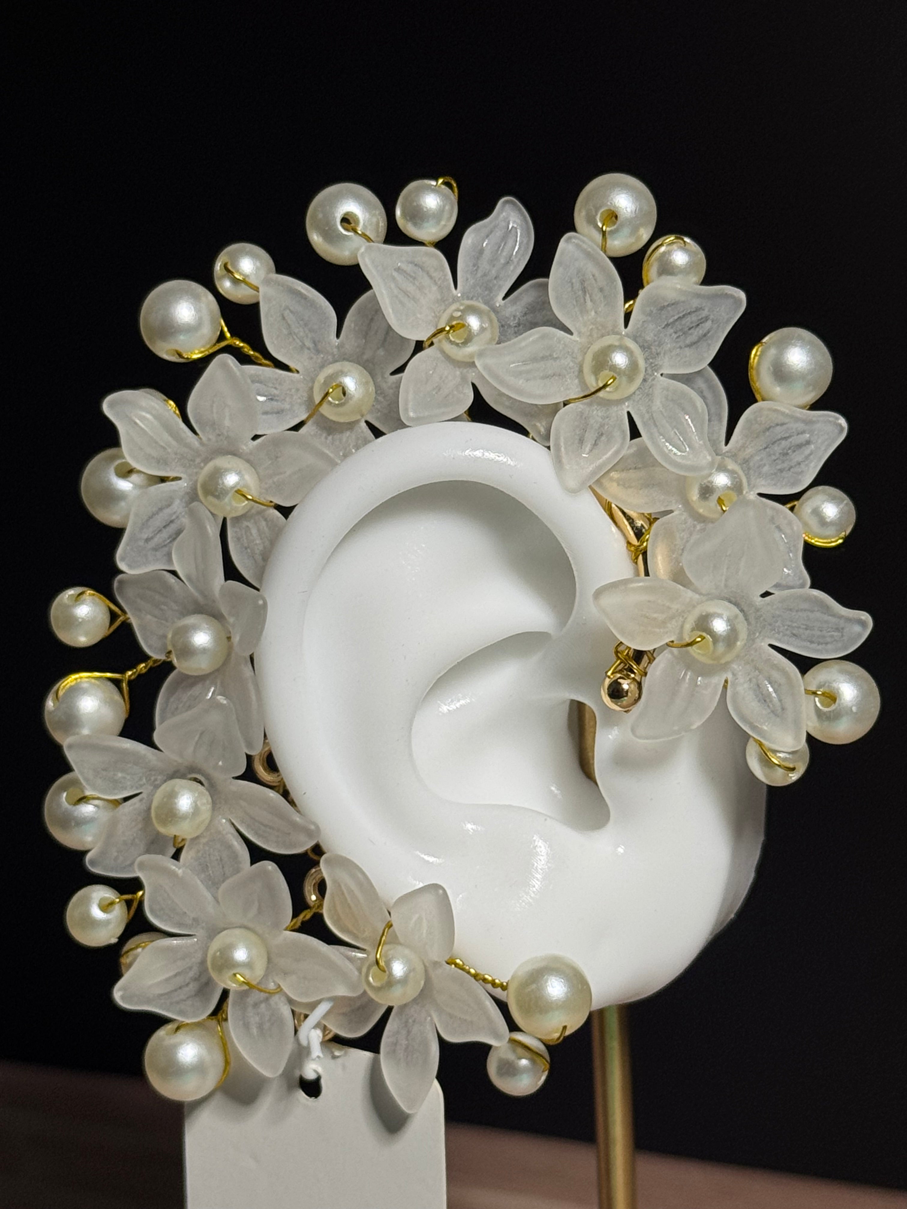 Floral Pearl Luxe Ear Cuff - No Piercing Needed