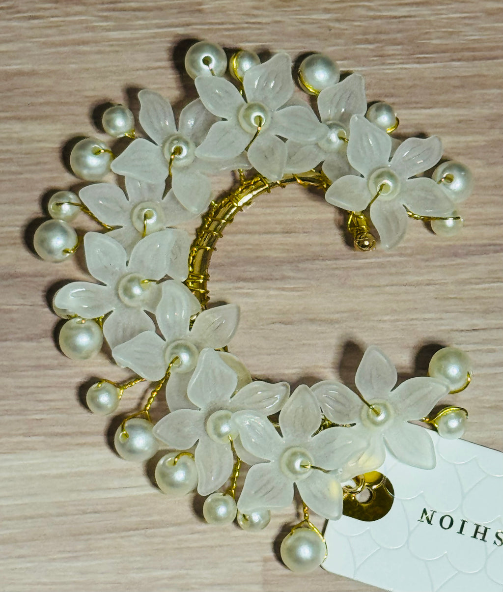 Floral Pearl Luxe Ear Cuff - No Piercing Needed