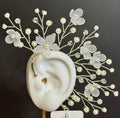 Silver Bloom Pearl Right or Left Ear Cuff - No Piercing Needed