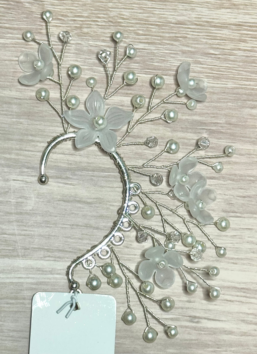 Silver Bloom Pearl Right or Left Ear Cuff - No Piercing Needed