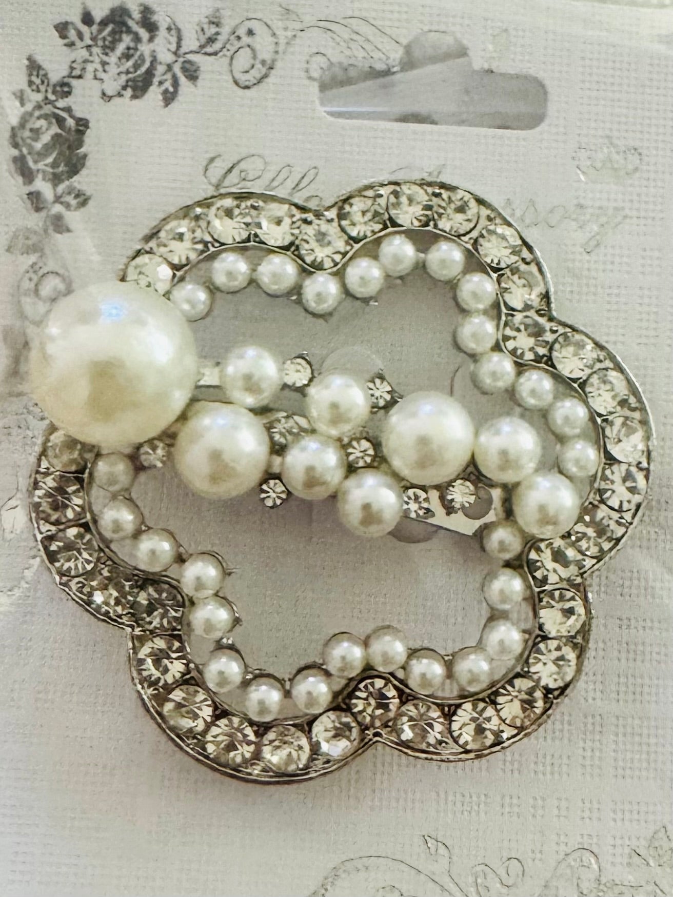 Bloom Beaded Pearl & Rhinestone Brooch (Gold & Silver)