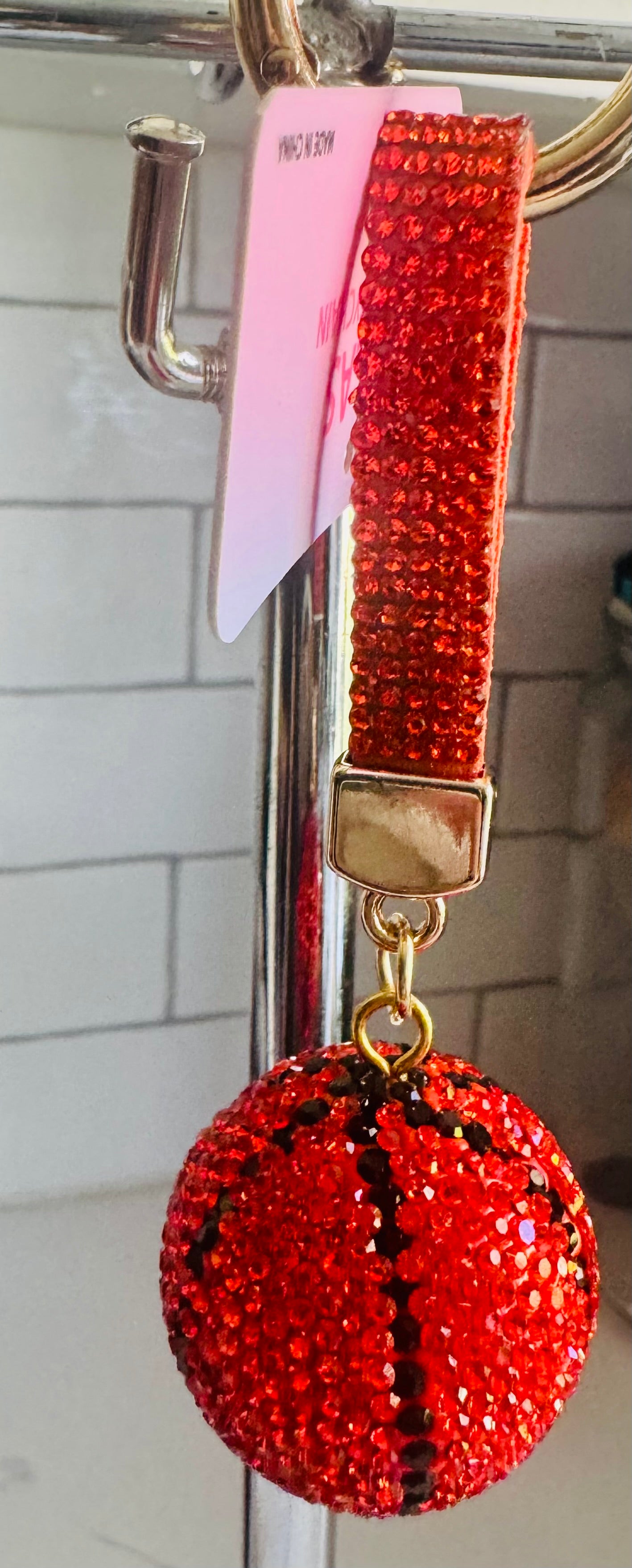 Game Day Beaded Sports Hand Bag Charm - Basketball/Softball