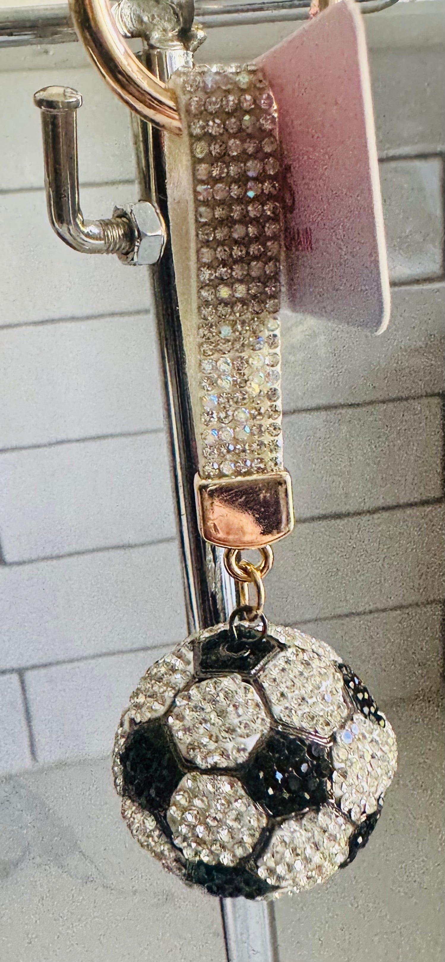 Game Day Beaded Sports Hand Bag Charm - Baseball/Soccer