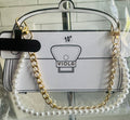 Handbag Charm Chain Handle - Gold Pearl & Gold Enamel Link
