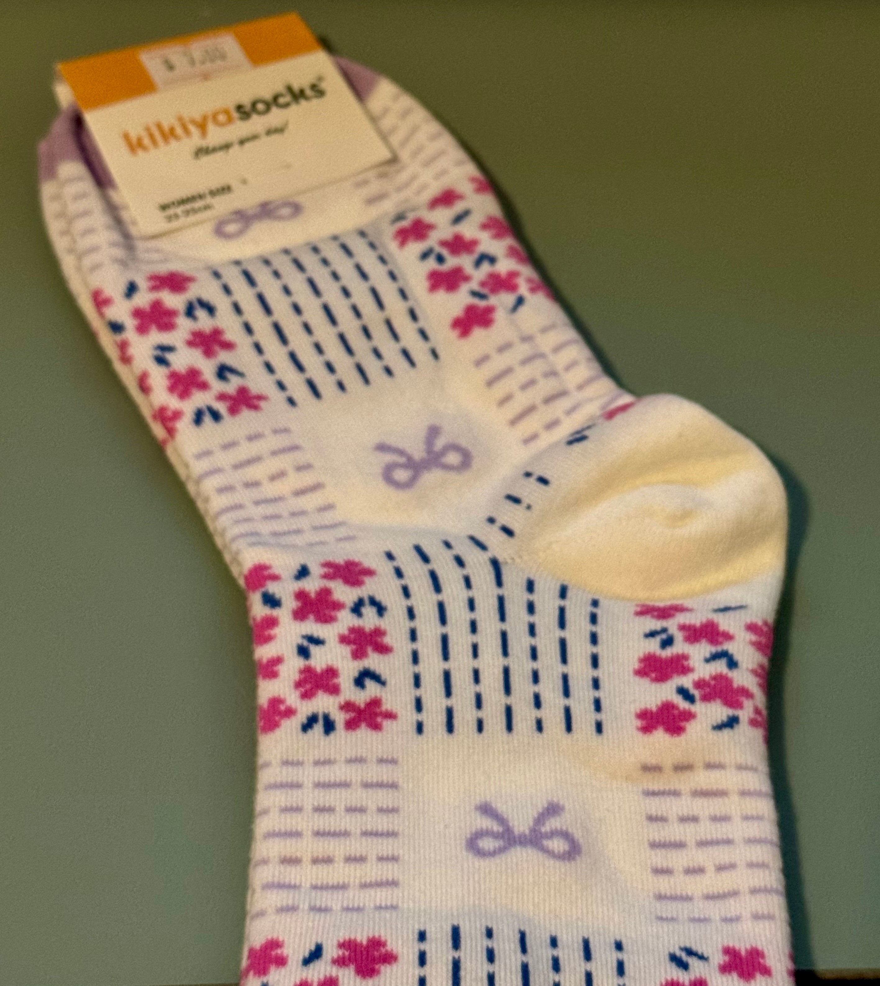 Flower and Bows Design Tube Socks