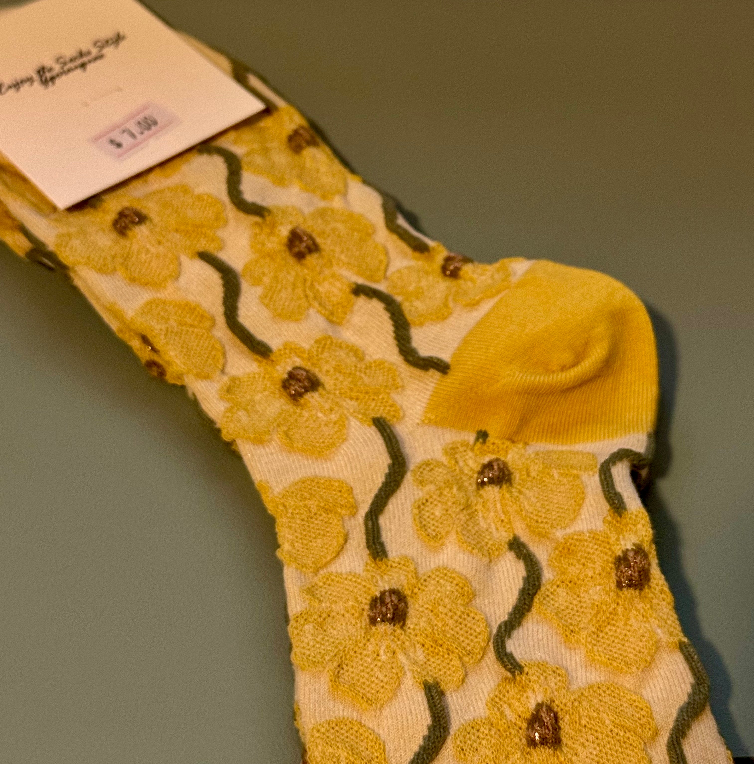 Flower Design Tube Socks